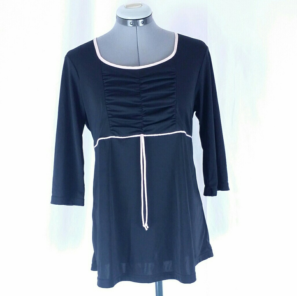 B-Sport Maternity Blouse Top Black pink sizeMedium